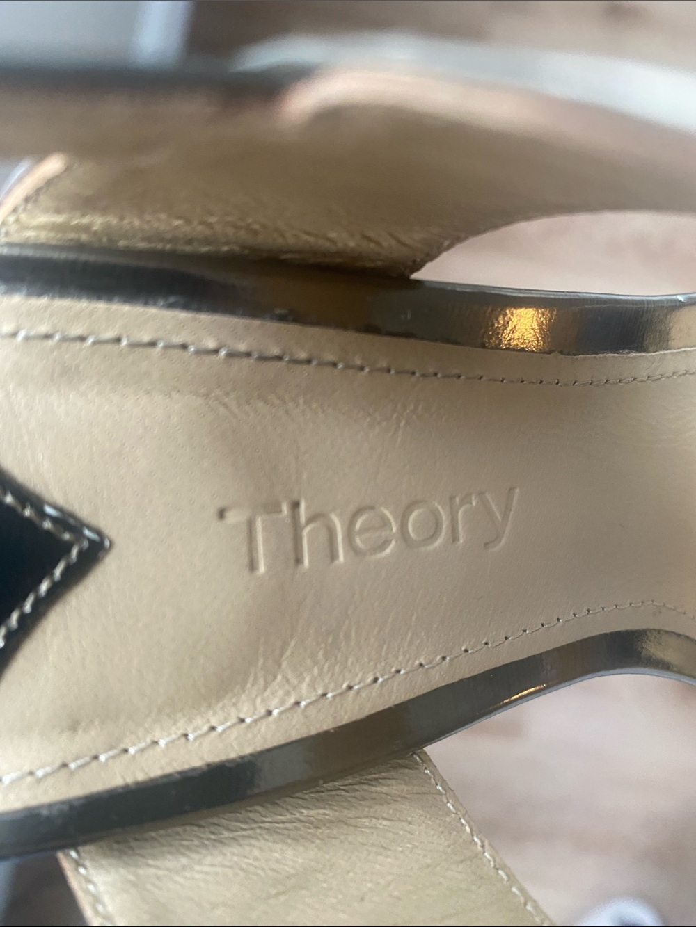 Theory Gold Block heels with Two-Strap Slingback sandals EU 37 - Picture 6 of 8
